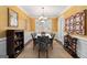 Elegant dining room with wainscoting, chandelier, and a large window at 5 Renfroe Ct, Decatur, GA 30030