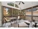 Relaxing screened porch with high ceilings, ceiling fan and outdoor seating area overlooking the yard at 5 Renfroe Ct, Decatur, GA 30030