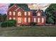 Beautiful two-story brick home with a lush green lawn and landscape under an amazing sunset sky at 176 Fairoaks Cir, Stockbridge, GA 30281