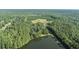 Aerial view of a sprawling property with a pond, mature trees, and open fields at 2371 Leguin Mill Rd, Locust Grove, GA 30248