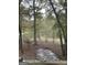Scenic backyard view with mature trees and a natural stone walkway leading to a lake at 2371 Leguin Mill Rd, Locust Grove, GA 30248