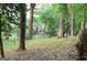 Lush backyard surrounded by trees, provides a serene and private outdoor space at 32 Highland Ne Dr, Atlanta, GA 30305