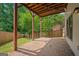 Outdoor patio with brick pavers and a covered roof, surrounded by wooden fences at 2548 Kickerillo Se Way, Atlanta, GA 30316