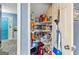 Pantry closet is full of shelves and storage space at 1917 Lake Ridge Ct, Jonesboro, GA 30236
