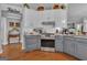 Updated kitchen featuring stainless steel appliances, granite countertops and stylish cabinetry at 120 Masters N Dr, Peachtree City, GA 30269