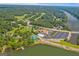 Aerial view displaying the club house, tennis courts, and golf course at 127 Darwish Dr, Mcdonough, GA 30252