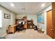 Spacious home office features a built-in desk, shelving, and ample lighting for productivity at 175 Laney Ct, Mcdonough, GA 30252