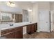 Bathroom vanity features double sinks, ample counter space, and stylish dark wood cabinets at 1225 Polk Xing, Mcdonough, GA 30252