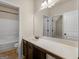 Bathroom featuring a long vanity with plenty of storage, and a combined shower and tub at 1225 Polk Xing, Mcdonough, GA 30252