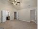 Large bedroom with vaulted ceilings, ceiling fan and doorways to other rooms at 1225 Polk Xing, Mcdonough, GA 30252