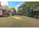 Spacious backyard with mature trees and well-maintained lawn offers privacy at 248 Montrose Dr, Mcdonough, GA 30253