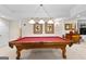 Basement billiards room featuring a wooden billiard table, recessed lighting and framed art at 248 Montrose Dr, Mcdonough, GA 30253