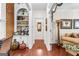 Hallway featuring built-in shelves and decorative accents at 248 Montrose Dr, Mcdonough, GA 30253