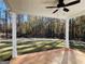 Covered patio featuring a ceiling fan and views of the woods at 746 S. Bethany Rd., Locust Grove, GA 30248