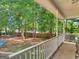 Relaxing back porch overlooks a serene yard with mature trees and ample shade at 1302 Eddie Craig Ct, Mcdonough, GA 30252