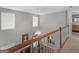 Elevated view of the foyer and front room, showing open floorplan with a fireplace at 1302 Eddie Craig Ct, Mcdonough, GA 30252