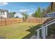 The backyard has a wood fence and grass, creating a private outdoor space at 2047 Charter Ln, Lithonia, GA 30058