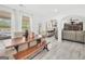 Sunlit dining area adjacent to the kitchen, featuring a wooden table, bench seating, and backyard views at 3709 Royer Ln # 23, Hampton, GA 30228