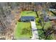 Overhead view of home featuring an expansive, fenced backyard and charming landscaping at 5109 Dogwood Hills Dr, Sugar Hill, GA 30518