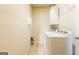 Functional laundry room with washer, dryer, and storage space at 313 Masters Club Blvd, Hampton, GA 30228