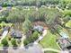 Stunning aerial view of a home nestled among trees, showcasing its spacious lot and desirable neighborhood setting at 204 Carmell Ct, Mcdonough, GA 30252