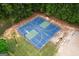 Aerial view of a community basketball court with benches and lush greenery surrounding at 495 Stonehaven Dr, Fayetteville, GA 30215