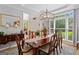 Formal dining room with a polished table, wooden chairs, buffet, and ample natural light streaming through the windows at 495 Stonehaven Dr, Fayetteville, GA 30215