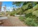 Green backyard featuring lush foliage, mature trees, and a concrete patio at 1716 Anniston Dr, Mcdonough, GA 30253