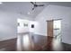 Bright bedroom with hardwood floors, shiplap walls, and a barn door at 211 Hogan Coweta Rd, Hogansville, GA 30230