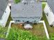 An aerial view of a blue home's backyard featuring a gazebo and white privacy fence at 1144 Simonton Hill Ct, Lawrenceville, GA 30045
