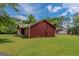 Spacious backyard featuring the side of a red house and a separate building at 1170 Peeksville Rd, Locust Grove, GA 30248