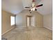 Expansive main bedroom with vaulted ceilings and a ceiling fan at 4140 Butternut Pl, South Fulton, GA 30349