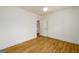 Bedroom features hardwood flooring, ceiling fan and a door that leads to the closet at 79 Turner Dr, Mcdonough, GA 30252