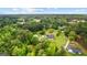 Stunning aerial view of estate nestled in lush landscape, featuring pool and multiple dwellings at 550 Davis Rd, Fayetteville, GA 30215