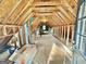 Unfinished attic space showing exposed wood frame, offering potential for customization and expansion at 1040 Rock Creek Rd, Social Circle, GA 30025