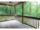 Relaxing back porch view surrounded by trees, a perfect place to unwind and enjoy the scenery at 695 Frog Rd, Locust Grove, GA 30248