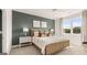 Comfortable bedroom featuring a ceiling fan, neutral decor, a bright window, and plush carpeting at 604 Parnassus Rd # 05, Locust Grove, GA 30248
