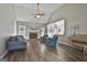 Spacious living room with fireplace, vaulted ceiling, and wood flooring, creating a cozy atmosphere at 215 Murphy Creek Ln, Fayetteville, GA 30215