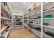 Spacious walk-in pantry with custom built shelving offering plenty of storage space at 159 Sims Rd, Tyrone, GA 30290