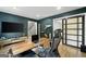 Modern home office with stylish decor, ample natural light, and wood flooring at 150 Rockspray Rdg, Peachtree City, GA 30269