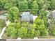 Drone shot showcases a luxurious home with a pool, set amongst lush greenery. Border added for emphasis at 602 Embassy Ct, Peachtree City, GA 30269