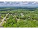 Lush trees in this aerial view showcase a vibrant residential neighborhood and houses at 4985 Rolling Rock Dr., Sugar Hill, GA 30518