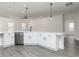 Bright kitchen featuring a modern design with white cabinets, quartz countertops, and stainless steel appliances at 481 Cantrell Drive, Dallas, GA 30157