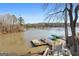 Expansive lake view featuring a private dock, lush shoreline, and calm waters under a bright sky at 405 Miller Rd, Covington, GA 30014