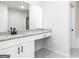 Bathroom features white vanity with granite countertop, and a large mirror at 3382 Arabian Farm Ln, Dacula, GA 30019