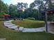 Landscaped backyard with a pool, patio and lush green lawn at 57 Deer Creek Run, Moreland, GA 30259