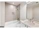 Contemporary bathroom features marble countertops, glass shower, and modern fixtures at 490 Mount Paran Rd, Atlanta, GA 30327