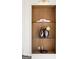 Stylish built-in shelving with decorative items and modern accents at 490 Mount Paran Rd, Atlanta, GA 30327