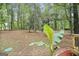Backyard with mature trees and lush vegetation, creating a serene and private outdoor space at 40 Green Leaf Cir, Hampton, GA 30228