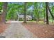 A view of a single-story home and lot surrounded by lush trees at 40 Green Leaf Cir, Hampton, GA 30228